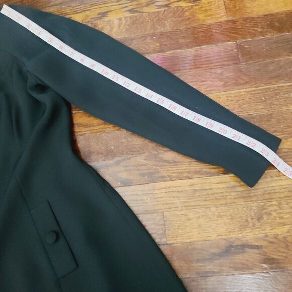 Vintage 80s Patricia Magali Black Metallic Gold Structured Long Sleeve Dress - Picture 14 of 17